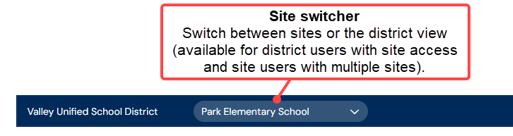 Site switcher explained.