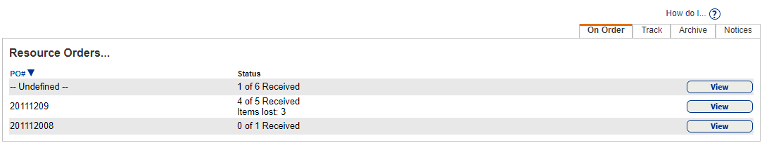 Example of the On Order of Catalog > Resource Order